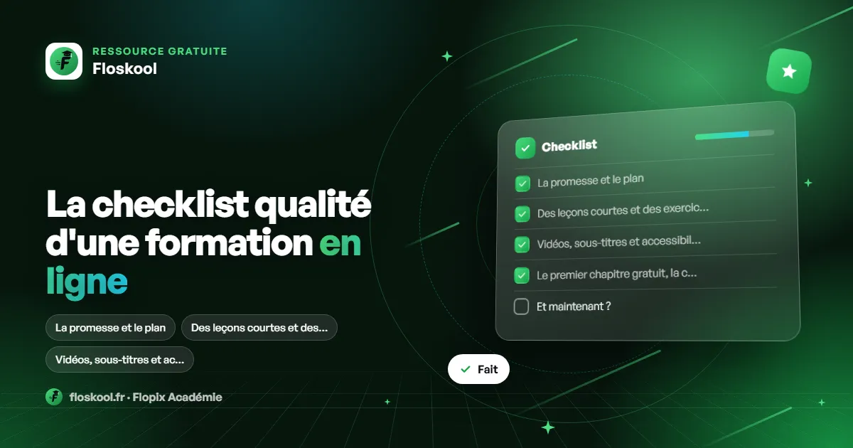 La checklist qualité d'une formation en ligne